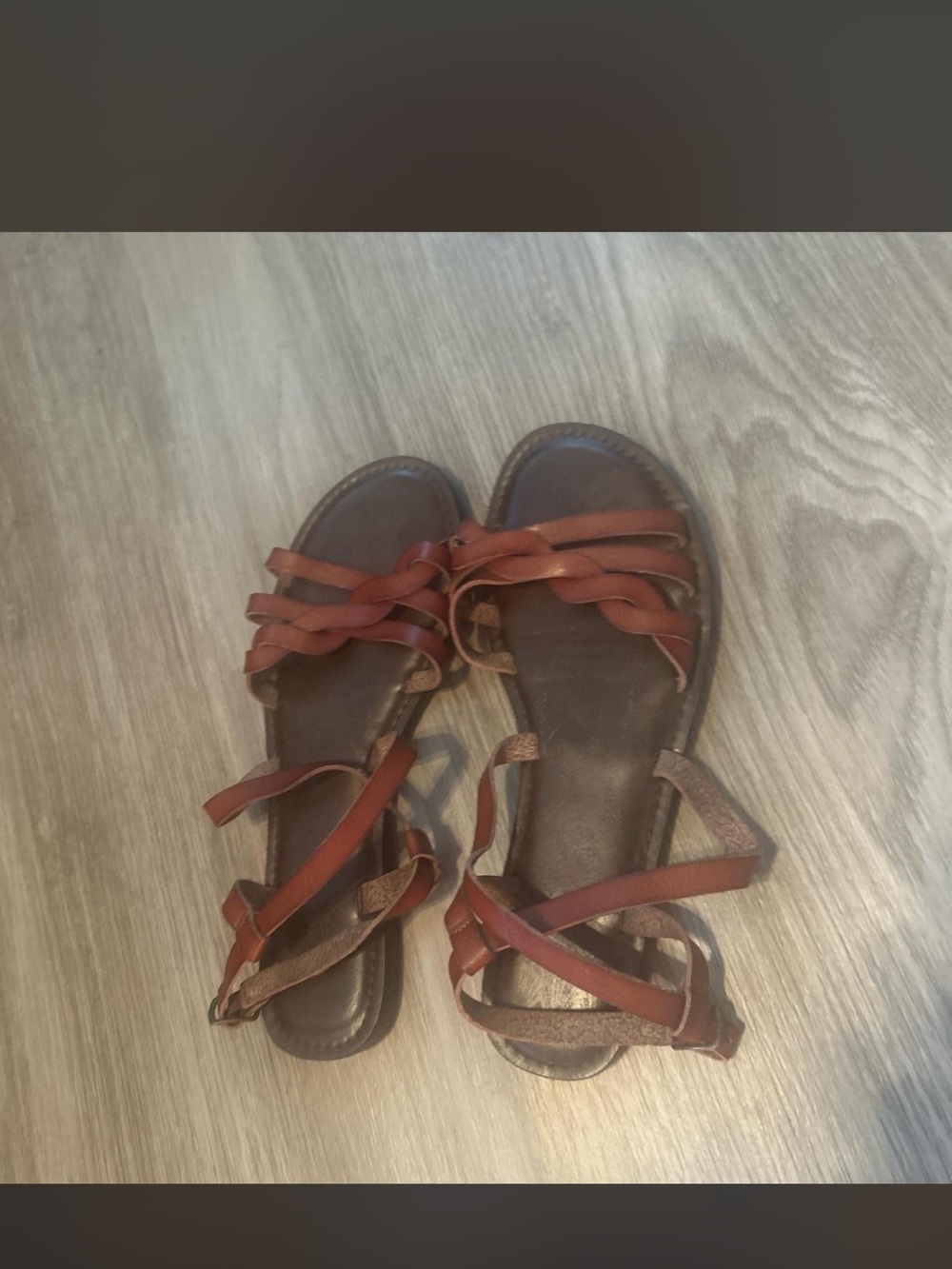 Time and Tru Brown Strappy Sandals